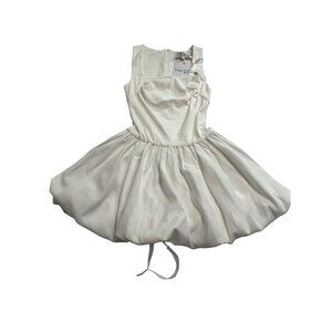 LEAU Bisou Bubble Knit Mini Dress in White